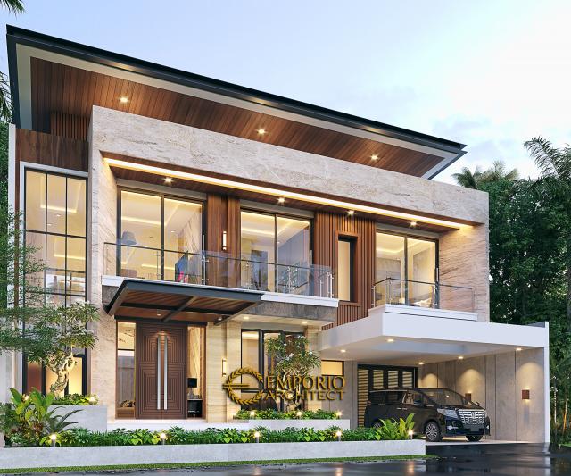 Gambar 1 Desain Rumah Modern 2 Lantai Ibu HLN di  Bandung, Jawa Barat