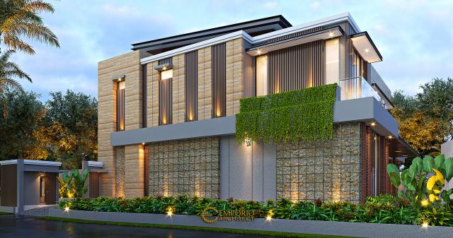 Desain Tampak Samping Rumah Modern 2 Lantai Ibu Nana di Depok, Jawa Barat