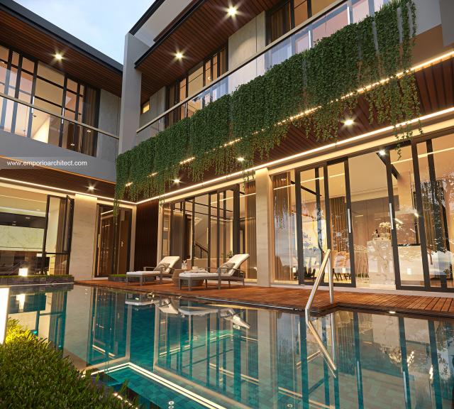 #backviewexterior - Mrs. W Modern House 2 Floors Design - Jakarta Barat - Code 13550