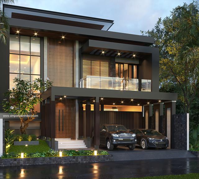 Gambar 1 Desain Rumah Modern 2 Lantai Ibu W di  Jakarta Barat