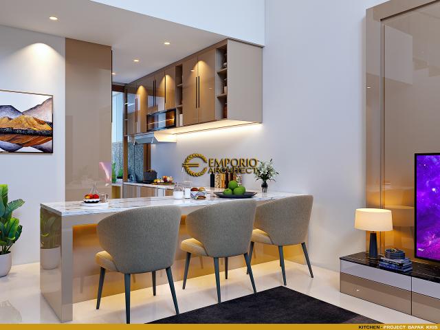 Desain Dapur Rumah Modern 2 Lantai Bapak Kris di Jakarta