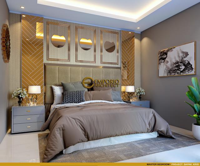 Desain Kamar Tidur Utama Rumah Modern 2 Lantai Bapak Kris di Jakarta