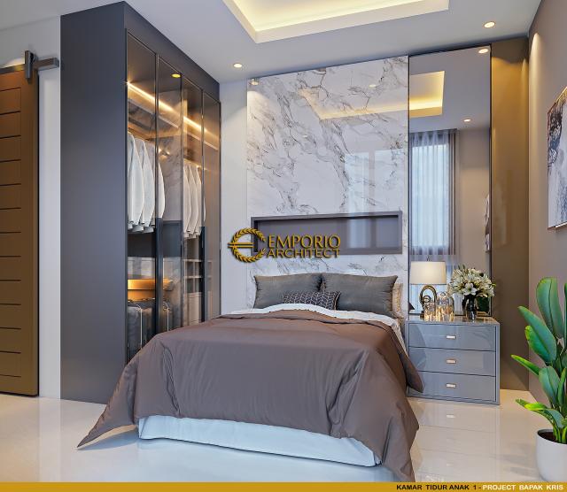 Desain Kamar Tidur Anak 1 Rumah Modern 2 Lantai Bapak Kris di Jakarta