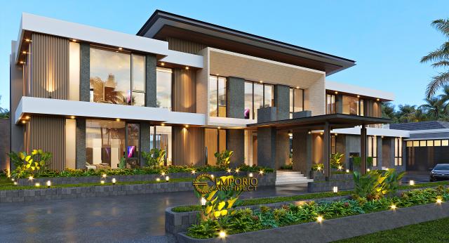 Desain Tampak Depan Tanpa Pagar 3 Rumah Modern 2 Lantai Bapak Ade di Manado, Sulawesi Utara