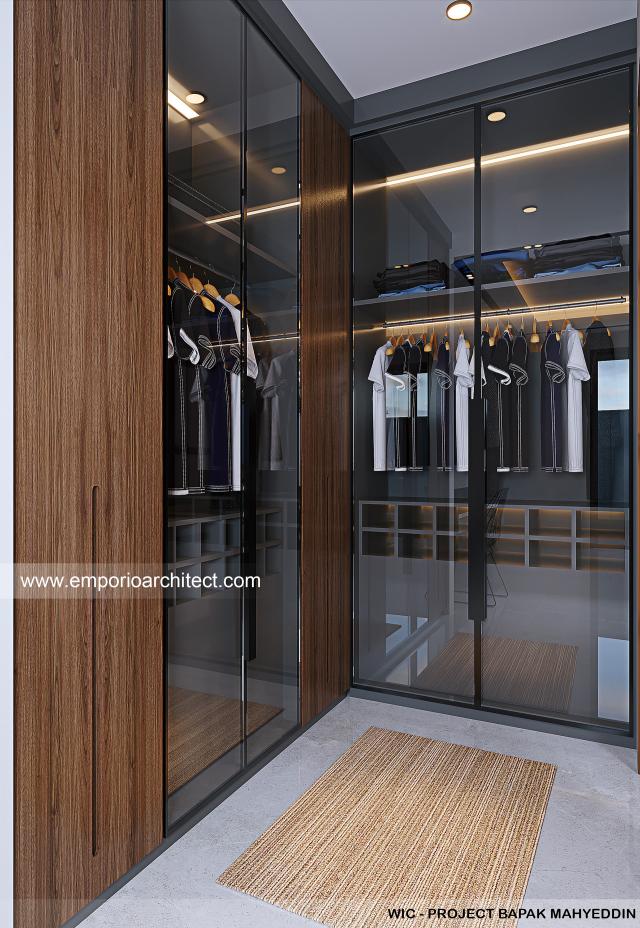 Desain Walk In Closet Rumah Modern 2 Lantai Bapak MHD di Aceh