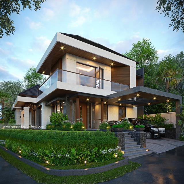 Desain Rumah Modern 2 Lantai Bapak AMR di Bogor - Tampak Hook