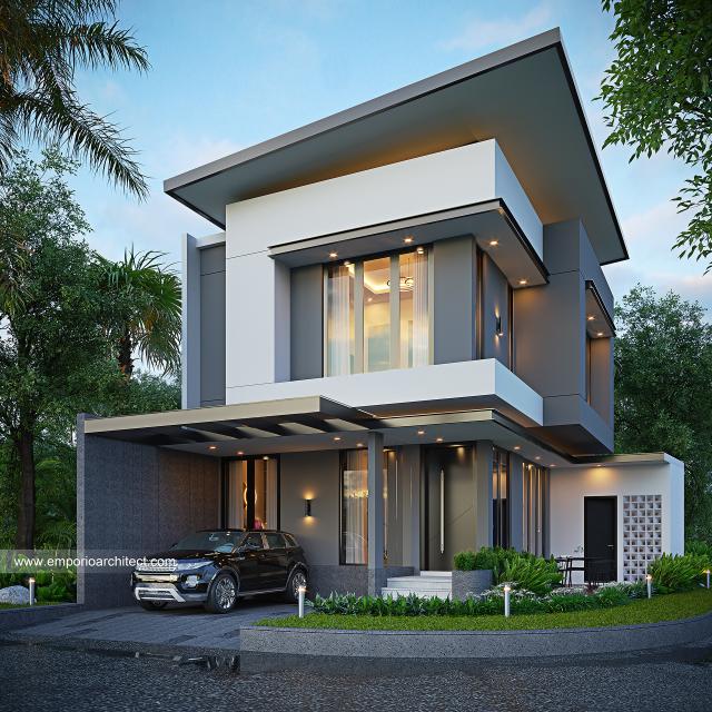 Desain Rumah Modern 2 Lantai Bapak Y 1639 di  Tangerang