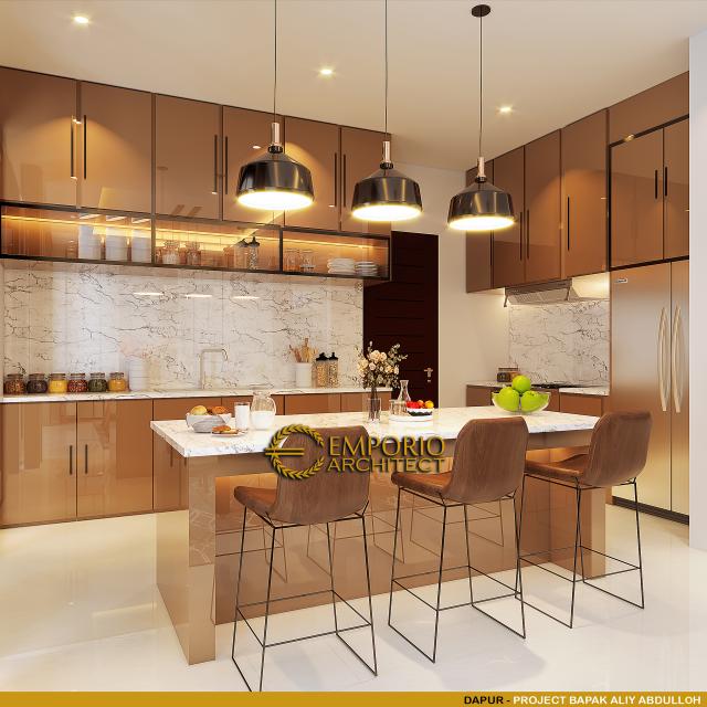 Desain Dapur Rumah Modern 2 Lantai Bapak Aliy Abdulloh di Jakarta