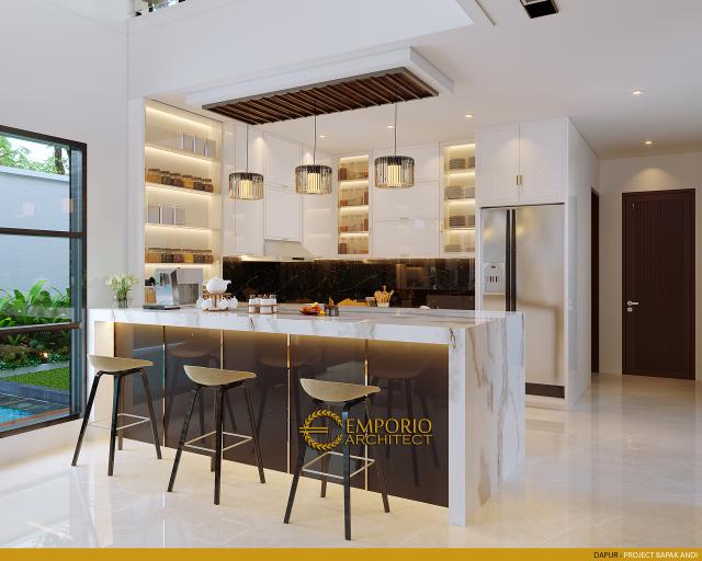 Desain Dapur Rumah Modern 2 Lantai Bapak Andi di Lahat, Sumatera Selatan