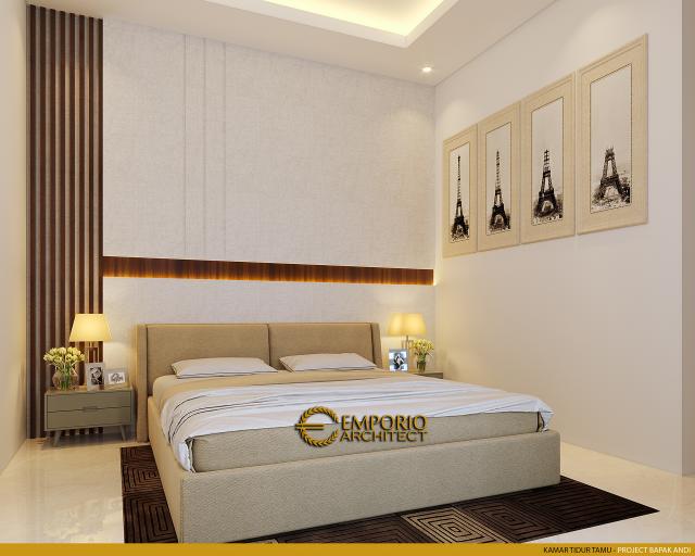 Desain Kamar Tidur Tamu Rumah Modern 2 Lantai Bapak Andi di Lahat, Sumatera Selatan