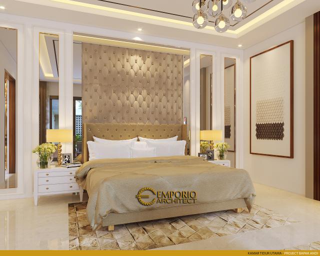 Desain Kamar Tidur Utama Rumah Modern 2 Lantai Bapak Andi di Lahat, Sumatera Selatan