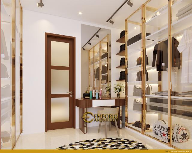 Desain Walk In Closet Rumah Modern 2 Lantai Bapak Andi di Lahat, Sumatera Selatan