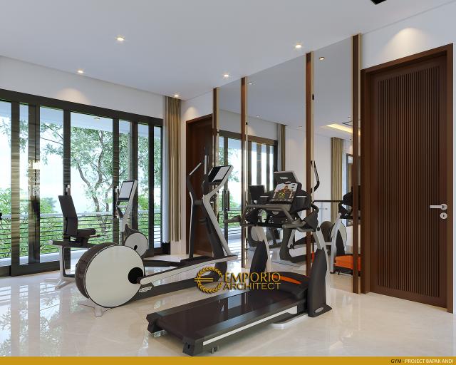 Desain Ruang Gym Rumah Modern 2 Lantai Bapak Andi di Lahat, Sumatera Selatan