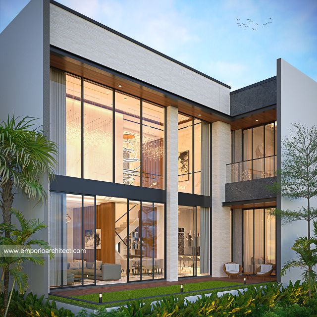 Desain Tampak Belakang Rumah Modern 2 Lantai Bapak EFD di Gading Serpong, Tangerang