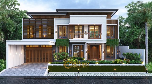 Desain Tampak Depan 3 Rumah Modern 2 Lantai Bapak Victor di Jawa Timur