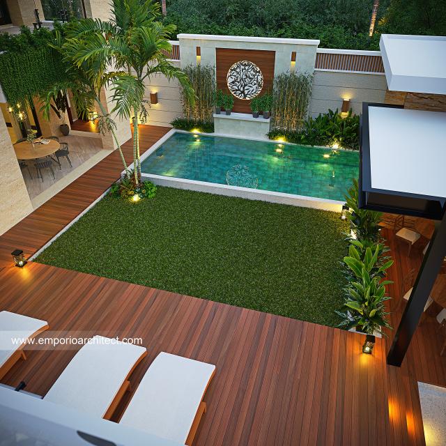 Desain Tampak Pool Rumah Modern 2 Lantai Mr. Prince Amoako-Adjei di Ghana