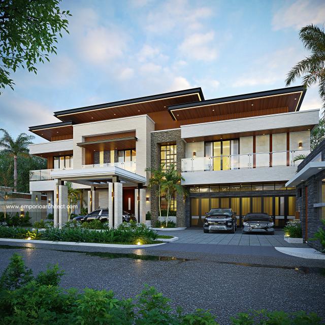 Desain Rumah Modern 2 Lantai Mr. Prince Amoako-Adjei di Ghana - Tampak Depan