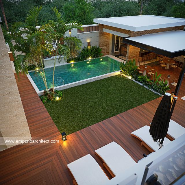 Desain Tampak Pool 2 Rumah Modern 2 Lantai Mr. Prince Amoako-Adjei di Ghana