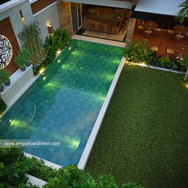 Desain Tampak Pool 3 Rumah Modern 2 Lantai Mr. Prince Amoako-Adjei di Ghana