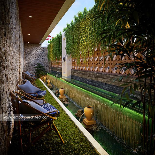 Desain Tampak Detail Private Garden 3 Rumah Modern 2 Lantai Mr. Prince Amoako-Adjei di Ghana