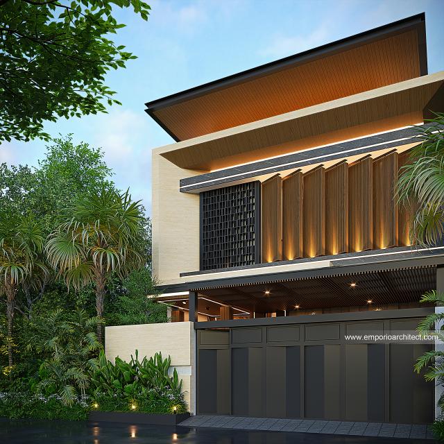 Desain Tampak Depan Dengan Pagar Rumah Modern 2 Lantai Ibu TFN di Samarinda