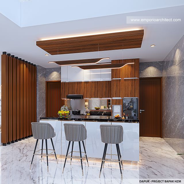 Desain Dapur Rumah Modern 2 Lantai Bapak HZM di Batam