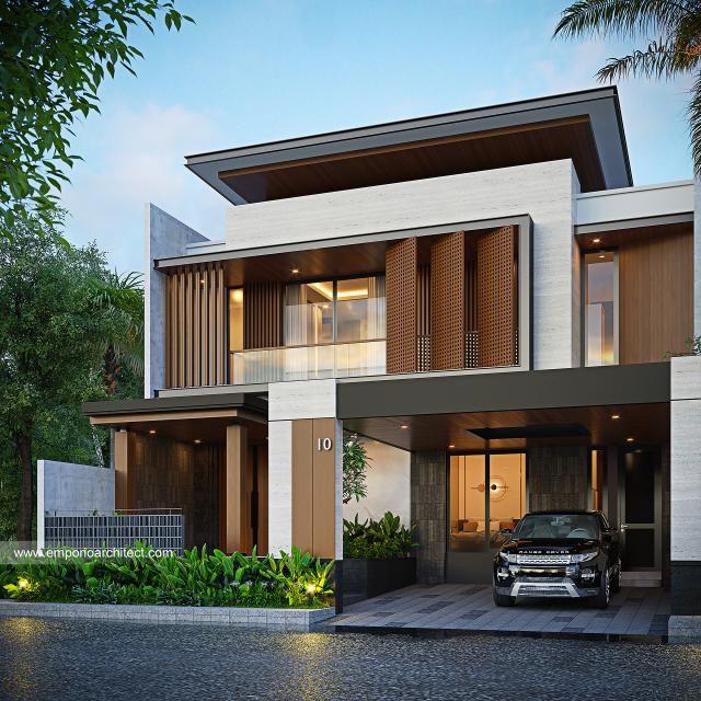 Desain Tampak Depan 3 Rumah Modern 2 Lantai Bapak DDN di Karawang, Jawa Barat