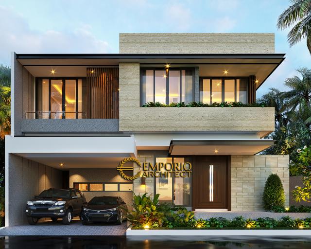 #frontviewexterior - Mr. Lukman Modern House 2 Floors Design - Tangerang, Banten - Code 13151