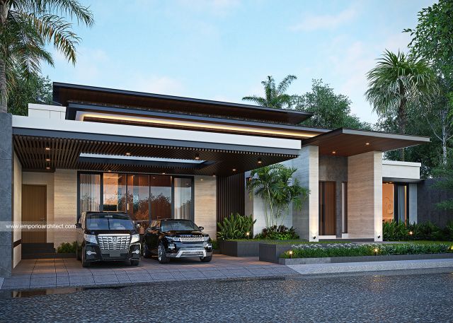 Desain Tampak Depan 3 Rumah Modern 2 Lantai Bapak KG di Samarinda