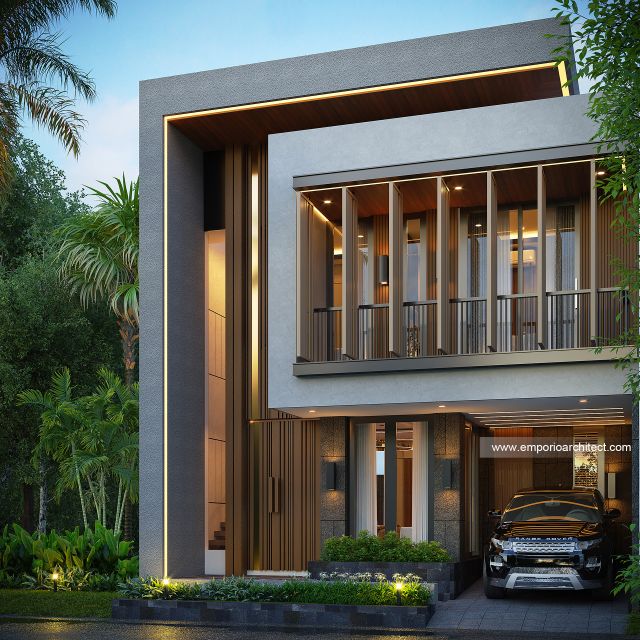 Gambar 1 Desain Rumah Modern 2 Lantai Bapak RZQ 1801 di  Klaten, Jawa Tengah