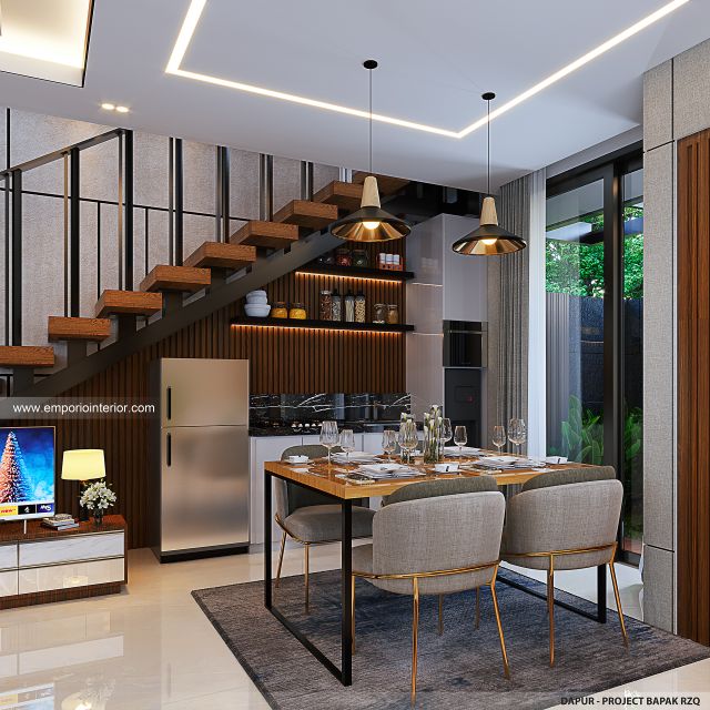 Desain Dapur Rumah Modern 2 Lantai Bapak RZQ di Klaten, Jawa Tengah