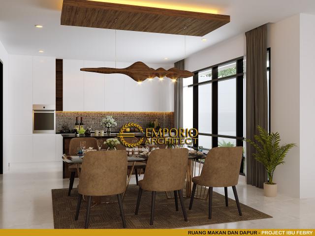 Desain Ruang Makan dan Dapur Rumah Modern 2 Lantai Ibu Febry di Jayapura, Papua