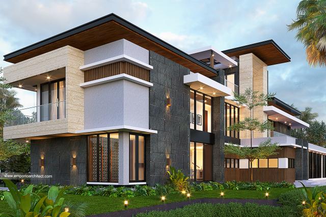 Desain Tampak Belakang Rumah Modern 2 Lantai Ibu SSC di Bogor, Jawa Barat