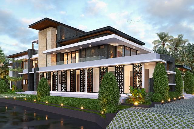 Gambar 3 Desain Rumah Modern 2 Lantai Ibu SSC 995 di  Bogor, Jawa Barat