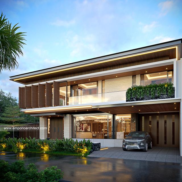 Desain Rumah Modern 2 Lantai Ibu ASF di Jakarta - Tampak Depan