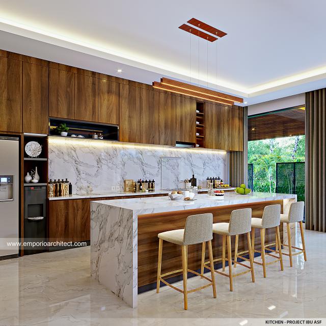 Desain Dapur Rumah Modern 2 Lantai Ibu ASF di Jakarta