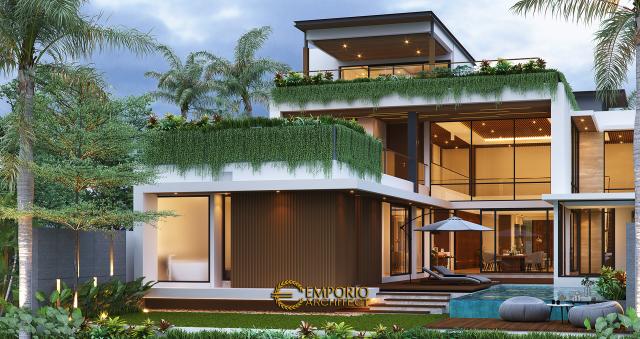 Desain Tampak Belakang Rumah Modern 2 Lantai Bapak Yoga di Lampung