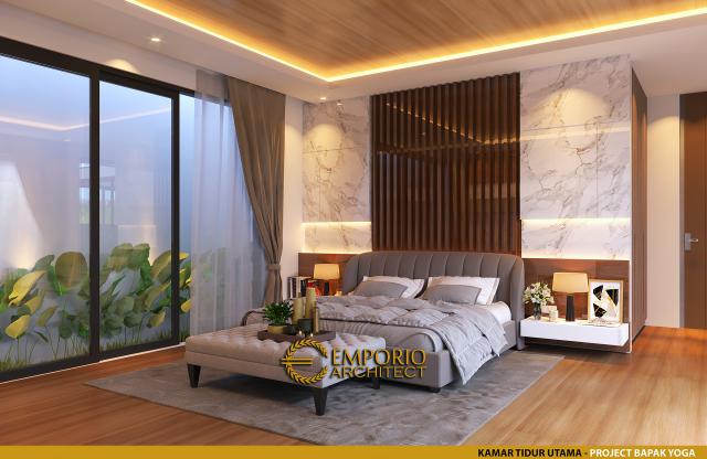 Desain Kamar Tidur Utama Rumah Modern 2 Lantai Bapak Yoga di Lampung