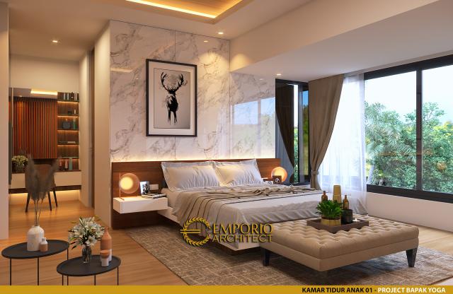 Desain Kamar Tidur Anak 1 Rumah Modern 2 Lantai Bapak Yoga di Lampung