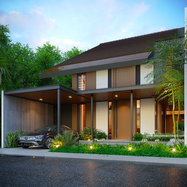 Desain Tampak Depan 2 Rumah Modern 2 Lantai Bapak GBS di Tangerang