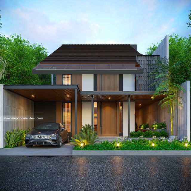 Desain Tampak Depan 3 Rumah Modern 2 Lantai Bapak GBS di Tangerang