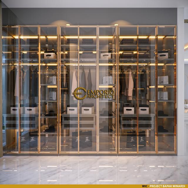 Desain Walk In Closet Rumah Modern 2 Lantai Bapak Winardi di Bima, Nusa Tenggara Barat