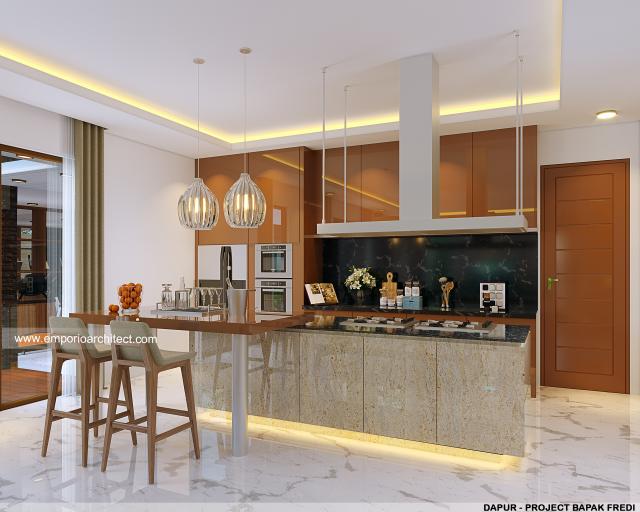 Desain Dapur Rumah Modern 2 Lantai Bapak Fredi di Solo (Surakarta), Jawa Tengah