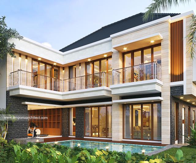 Desain Tampak Belakang Rumah Modern 2 Lantai Bapak Fredi di Solo (Surakarta), Jawa Tengah