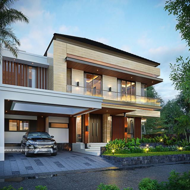 Gambar 2 Desain Rumah Modern 2 Lantai Ibu LDY 1526 di  Jakarta