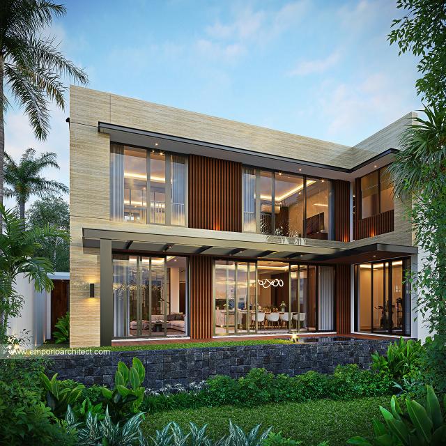 Desain Tampak Belakang Rumah Modern 2 Lantai Ibu LDY di Jakarta