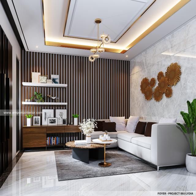 Desain Foyer Rumah Modern 2 Lantai Ibu LDY di Jakarta