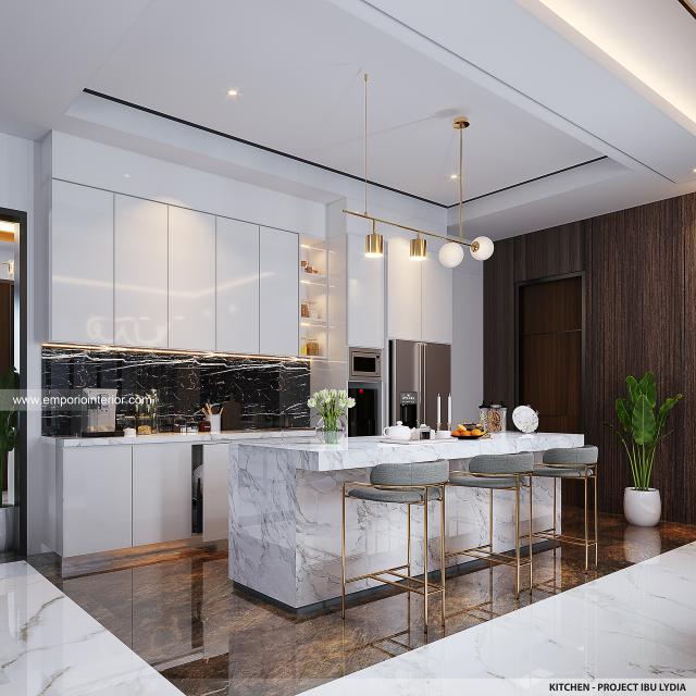 Desain Dapur Rumah Modern 2 Lantai Ibu LDY di Jakarta