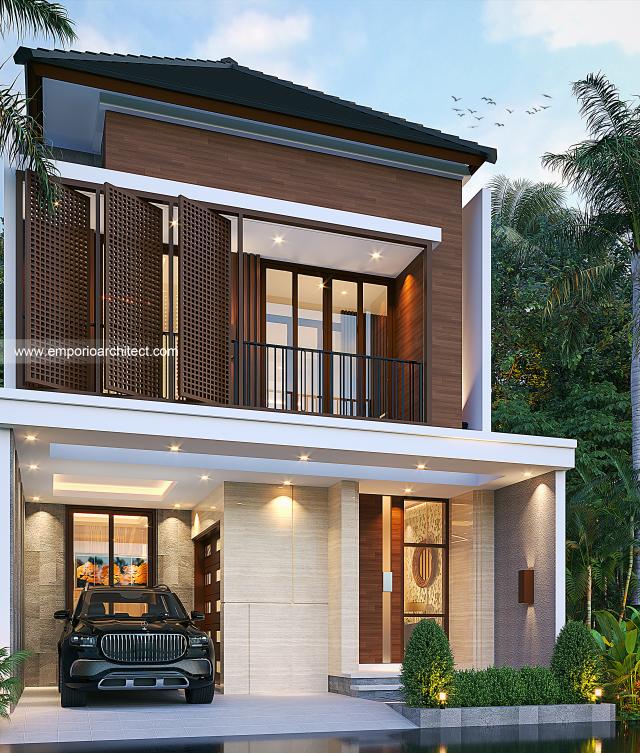 Desain Rumah Modern 2 Lantai Bapak ALX 1397 di  Bandung