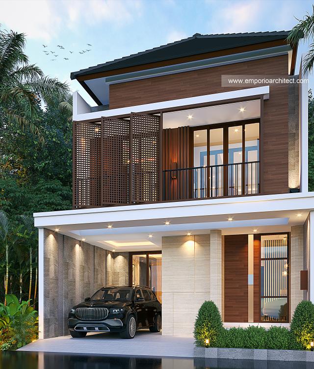 Gambar 2 Desain Rumah Modern 2 Lantai Bapak ALX 1397 di  Bandung